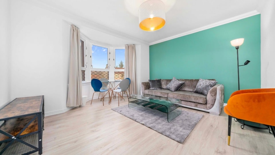 Living room after staging