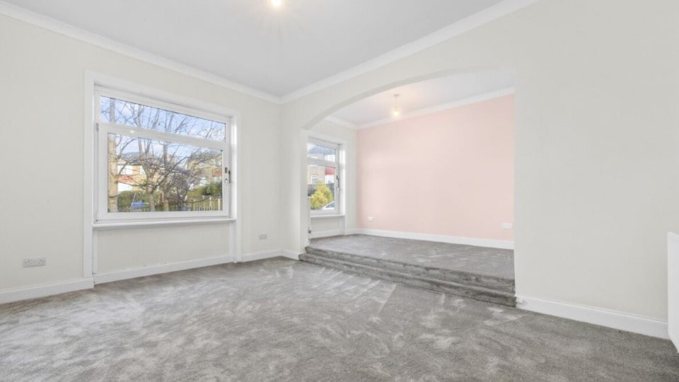 Living room after staging